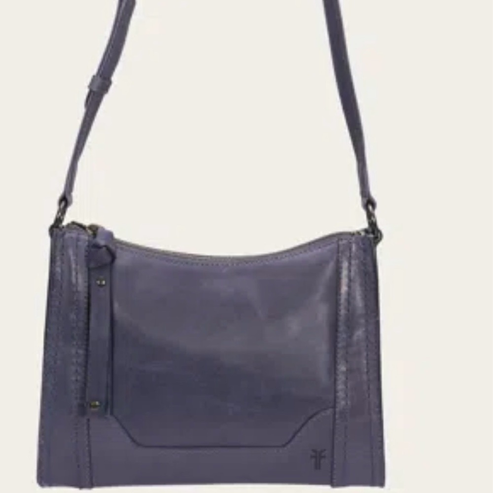 Frye Melissa Zip Eggplant Leather Crossbody Bag